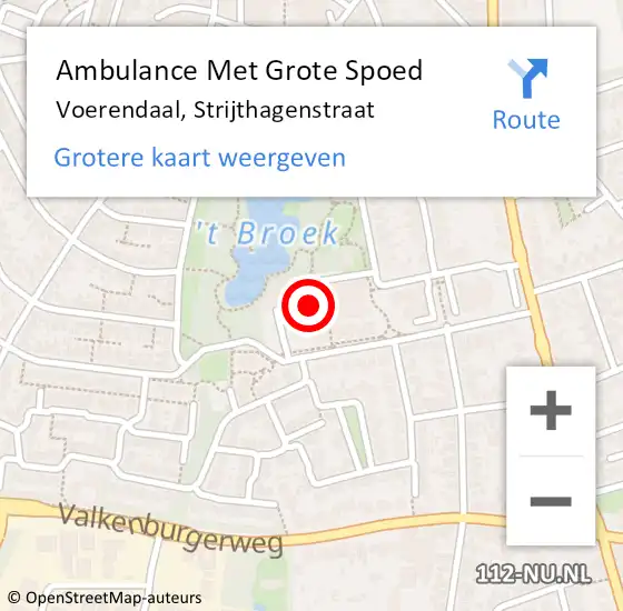 Locatie op kaart van de 112 melding: Ambulance Met Grote Spoed Naar Voerendaal, Strijthagenstraat op 4 december 2022 13:08