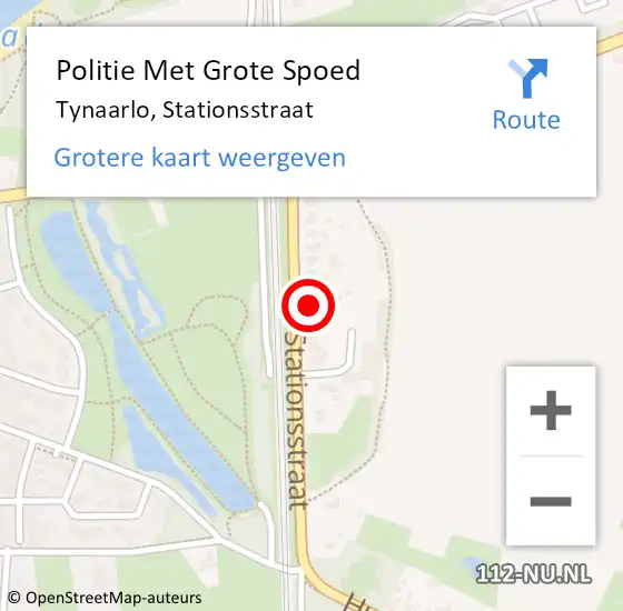Locatie op kaart van de 112 melding: Politie Met Grote Spoed Naar Tynaarlo, Stationsstraat op 4 december 2022 16:50