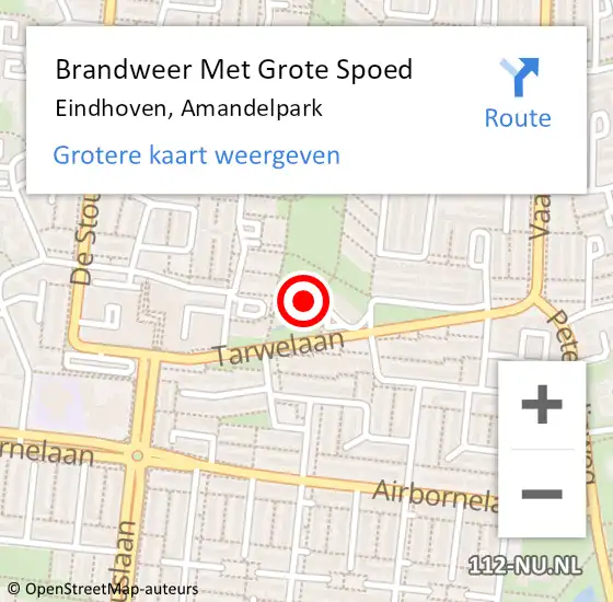 Locatie op kaart van de 112 melding: Brandweer Met Grote Spoed Naar Eindhoven, Amandelpark op 4 december 2022 20:21