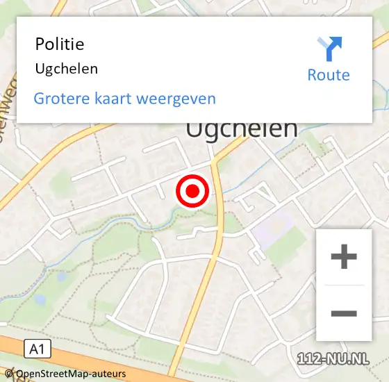 Locatie op kaart van de 112 melding: Politie Ugchelen op 4 december 2022 22:45