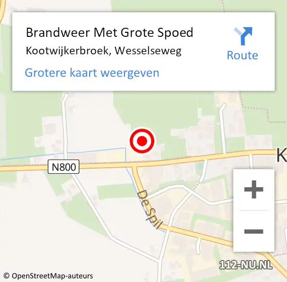 Locatie op kaart van de 112 melding: Brandweer Met Grote Spoed Naar Kootwijkerbroek, Wesselseweg op 6 december 2022 14:16