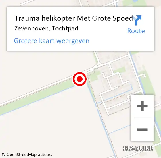 Locatie op kaart van de 112 melding: Trauma helikopter Met Grote Spoed Naar Zevenhoven, Tochtpad op 6 december 2022 14:56