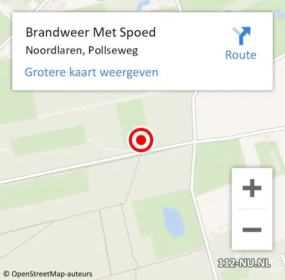 Locatie op kaart van de 112 melding: Brandweer Met Spoed Naar Noordlaren, Pollseweg op 7 december 2022 09:16