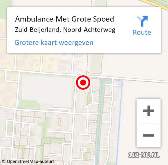 Locatie op kaart van de 112 melding: Ambulance Met Grote Spoed Naar Zuid-Beijerland, Noord-Achterweg op 7 december 2022 11:18
