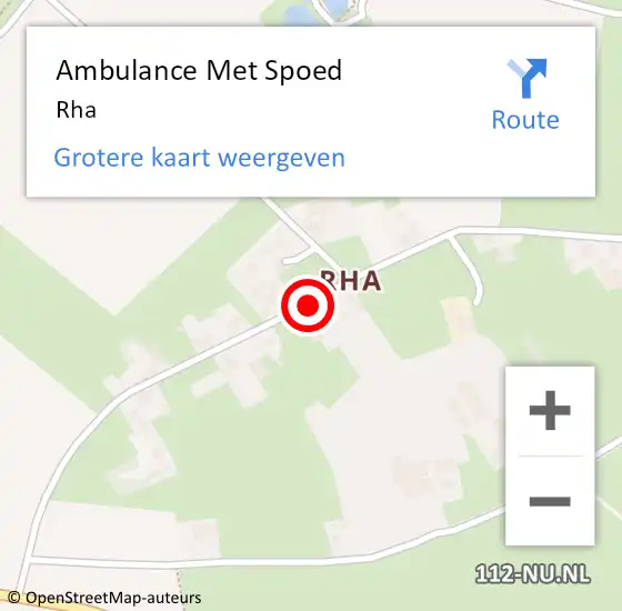Locatie op kaart van de 112 melding: Ambulance Met Spoed Naar Rha op 7 december 2022 17:37