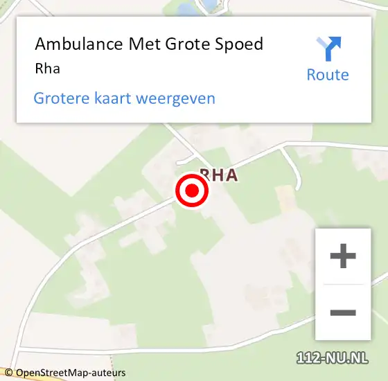 Locatie op kaart van de 112 melding: Ambulance Met Grote Spoed Naar Rha op 7 december 2022 17:39