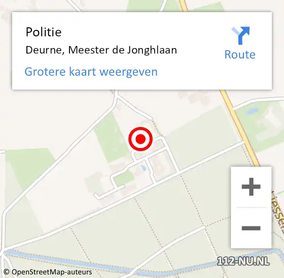 Locatie op kaart van de 112 melding: Politie Deurne, Meester de Jonghlaan op 7 december 2022 21:45