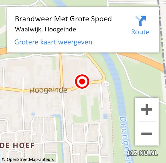 Locatie op kaart van de 112 melding: Brandweer Met Grote Spoed Naar Waalwijk, Hoogeinde op 8 december 2022 10:23