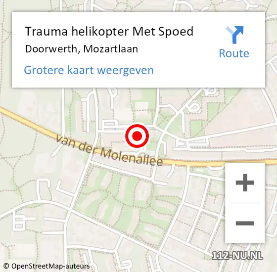 Locatie op kaart van de 112 melding: Trauma helikopter Met Spoed Naar Doorwerth, Mozartlaan op 8 december 2022 10:44