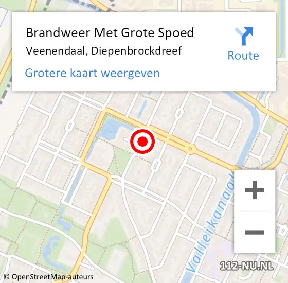 Locatie op kaart van de 112 melding: Brandweer Met Grote Spoed Naar Veenendaal, Diepenbrockdreef op 8 december 2022 14:14