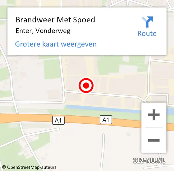 Locatie op kaart van de 112 melding: Brandweer Met Spoed Naar Enter, Vonderweg op 8 december 2022 19:29