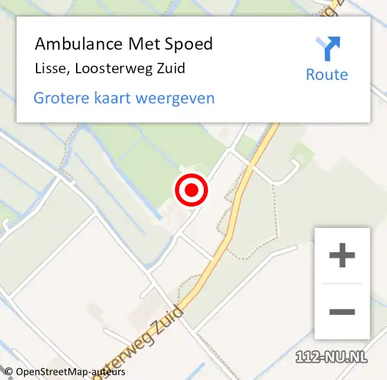 Locatie op kaart van de 112 melding: Ambulance Met Spoed Naar Lisse, Loosterweg Zuid op 9 december 2022 07:47