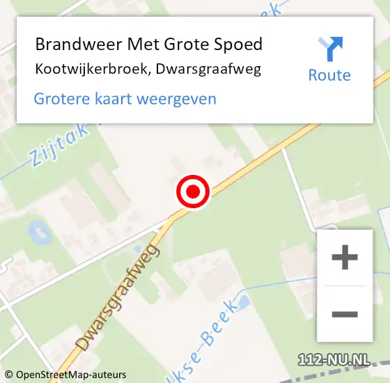 Locatie op kaart van de 112 melding: Brandweer Met Grote Spoed Naar Kootwijkerbroek, Dwarsgraafweg op 9 december 2022 08:55