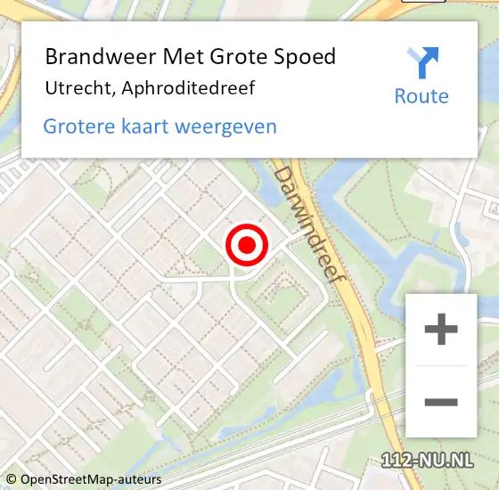 Locatie op kaart van de 112 melding: Brandweer Met Grote Spoed Naar Utrecht, Aphroditedreef op 9 december 2022 10:13