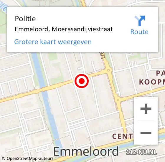 Locatie op kaart van de 112 melding: Politie Emmeloord, Moerasandijviestraat op 9 december 2022 14:01