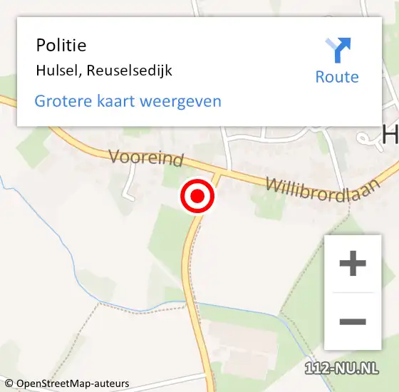 Locatie op kaart van de 112 melding: Politie Hulsel, Reuselsedijk op 9 december 2022 16:48