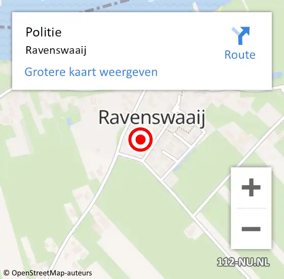 Locatie op kaart van de 112 melding: Politie Ravenswaaij op 9 december 2022 17:08