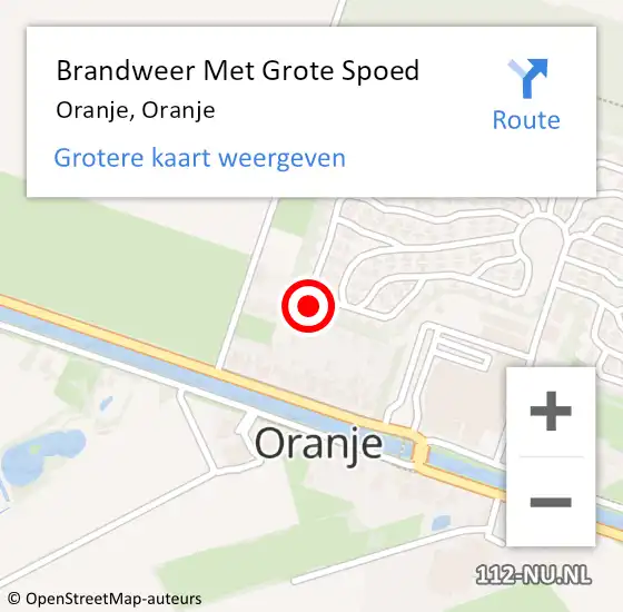 Locatie op kaart van de 112 melding: Brandweer Met Grote Spoed Naar Oranje, Oranje op 9 december 2022 21:02