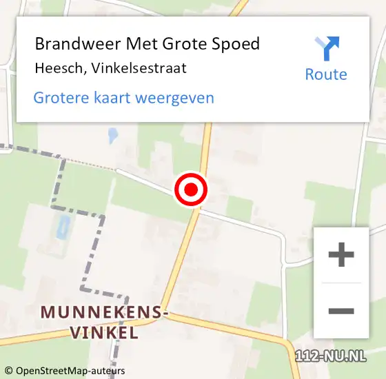 Locatie op kaart van de 112 melding: Brandweer Met Grote Spoed Naar Heesch, Vinkelsestraat op 10 december 2022 02:42