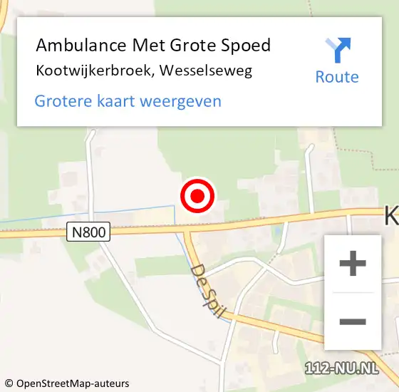 Locatie op kaart van de 112 melding: Ambulance Met Grote Spoed Naar Kootwijkerbroek, Wesselseweg op 10 december 2022 15:12