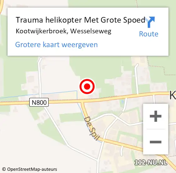 Locatie op kaart van de 112 melding: Trauma helikopter Met Grote Spoed Naar Kootwijkerbroek, Wesselseweg op 10 december 2022 15:14
