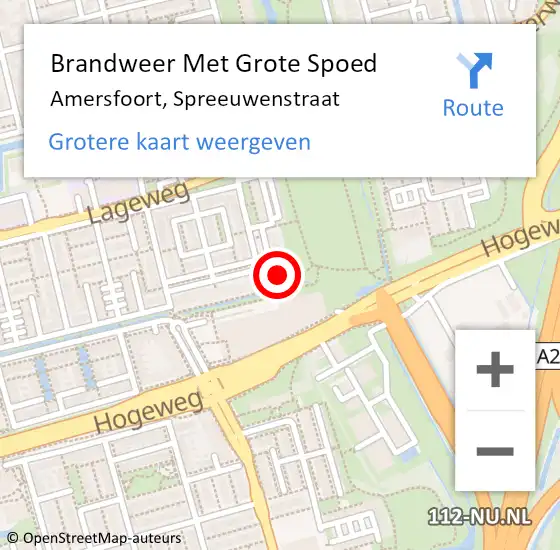 Locatie op kaart van de 112 melding: Brandweer Met Grote Spoed Naar Amersfoort, Spreeuwenstraat op 10 december 2022 15:17