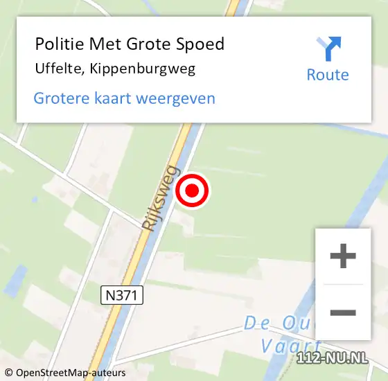 Locatie op kaart van de 112 melding: Politie Met Grote Spoed Naar Uffelte, Kippenburgweg op 10 december 2022 17:05