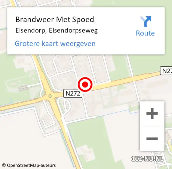 Locatie op kaart van de 112 melding: Brandweer Met Spoed Naar Elsendorp, Elsendorpseweg op 10 december 2022 19:18
