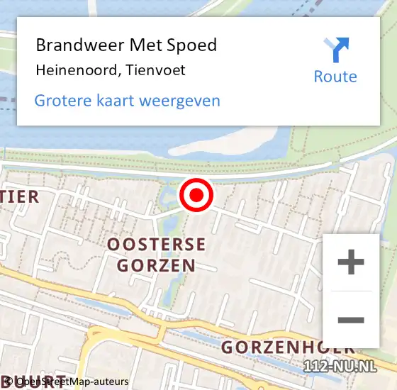 Locatie op kaart van de 112 melding: Brandweer Met Spoed Naar Heinenoord, Tienvoet op 10 december 2022 20:29
