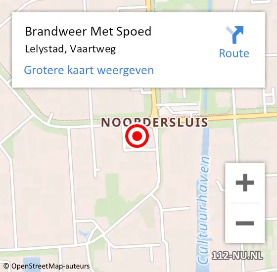Locatie op kaart van de 112 melding: Brandweer Met Spoed Naar Lelystad, Vaartweg op 11 december 2022 21:23