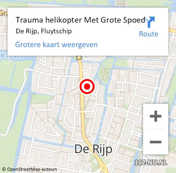 Locatie op kaart van de 112 melding: Trauma helikopter Met Grote Spoed Naar De Rijp, Fluytschip op 11 december 2022 23:23