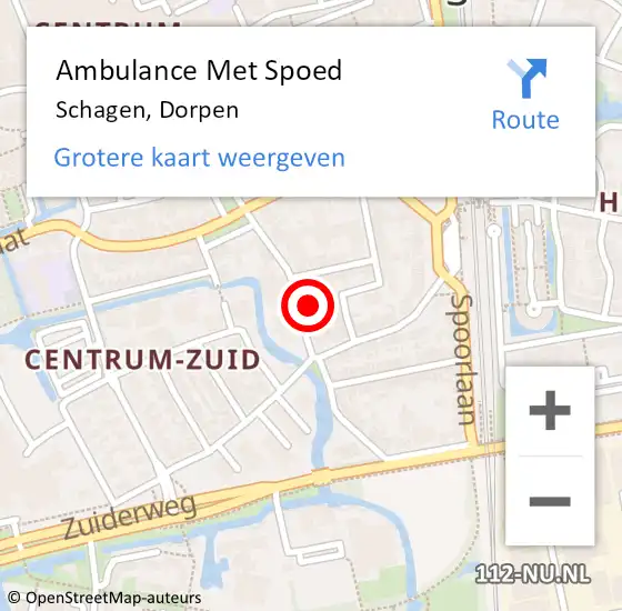 Locatie op kaart van de 112 melding: Ambulance Met Spoed Naar Schagen, Dorpen op 12 december 2022 01:41