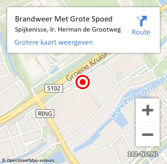 Locatie op kaart van de 112 melding: Brandweer Met Grote Spoed Naar Spijkenisse, Ir. Herman de Grootweg op 12 december 2022 08:21
