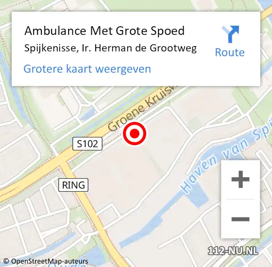 Locatie op kaart van de 112 melding: Ambulance Met Grote Spoed Naar Spijkenisse, Ir. Herman de Grootweg op 12 december 2022 08:23