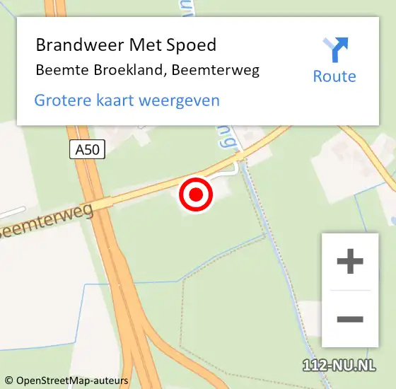 Locatie op kaart van de 112 melding: Brandweer Met Spoed Naar Beemte Broekland, Beemterweg op 12 december 2022 10:10