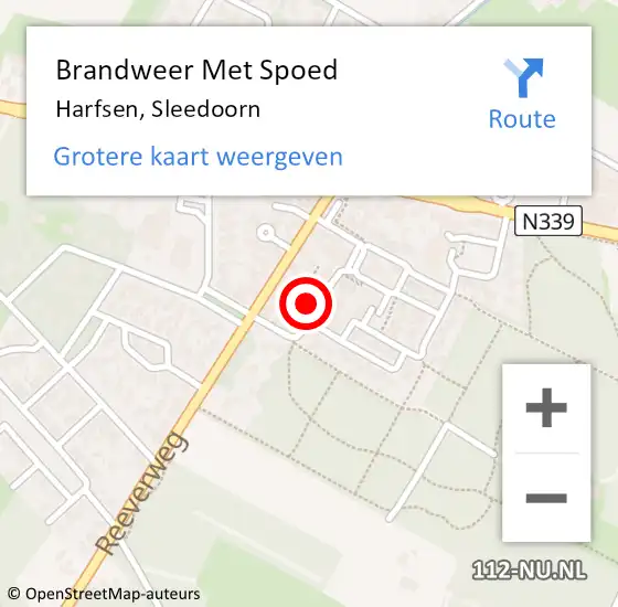 Locatie op kaart van de 112 melding: Brandweer Met Spoed Naar Harfsen, Sleedoorn op 12 december 2022 10:27