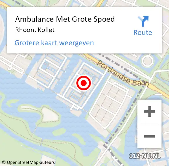 Locatie op kaart van de 112 melding: Ambulance Met Grote Spoed Naar Rhoon, Kollet op 12 december 2022 12:20