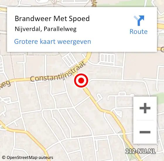 Locatie op kaart van de 112 melding: Brandweer Met Spoed Naar Nijverdal, Parallelweg op 12 december 2022 13:51