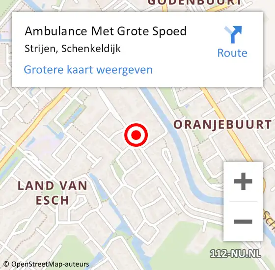 Locatie op kaart van de 112 melding: Ambulance Met Grote Spoed Naar Strijen, Schenkeldijk op 12 december 2022 14:58