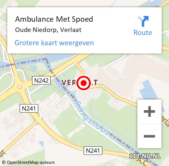 Locatie op kaart van de 112 melding: Ambulance Met Spoed Naar Oude Niedorp, Verlaat op 12 december 2022 19:54