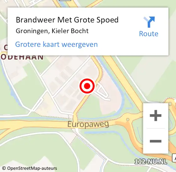 Locatie op kaart van de 112 melding: Brandweer Met Grote Spoed Naar Groningen, Kieler Bocht op 13 december 2022 04:21