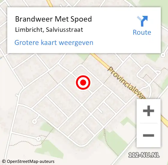 Locatie op kaart van de 112 melding: Brandweer Met Spoed Naar Limbricht, Salviusstraat op 13 december 2022 08:32