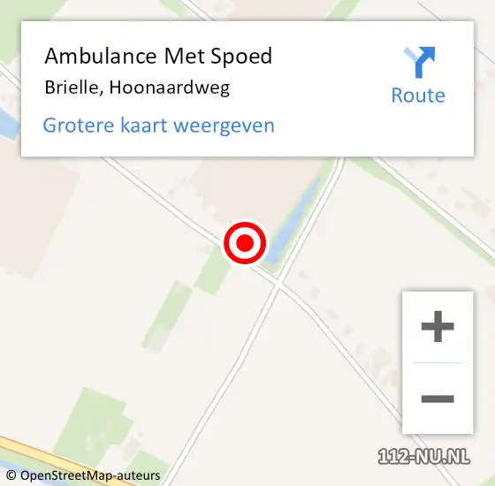 Locatie op kaart van de 112 melding: Ambulance Met Spoed Naar Brielle, Hoonaardweg op 13 december 2022 15:56