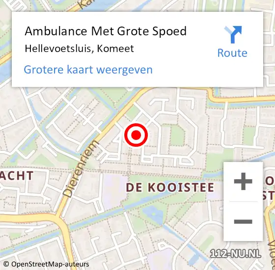 Locatie op kaart van de 112 melding: Ambulance Met Grote Spoed Naar Hellevoetsluis, Komeet op 13 december 2022 18:24