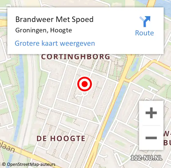 Locatie op kaart van de 112 melding: Brandweer Met Spoed Naar Groningen, Hoogte op 8 augustus 2014 11:18