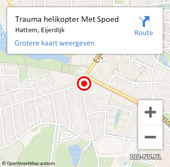 Locatie op kaart van de 112 melding: Trauma helikopter Met Spoed Naar Hattem, Eijerdijk op 14 december 2022 14:19