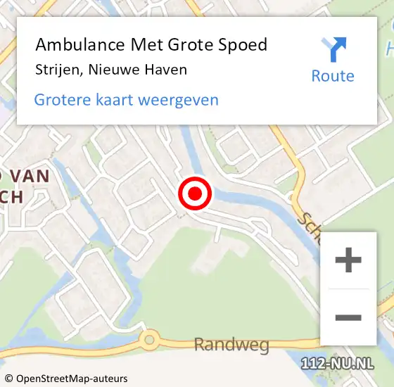 Locatie op kaart van de 112 melding: Ambulance Met Grote Spoed Naar Strijen, Nieuwe Haven op 14 december 2022 15:55