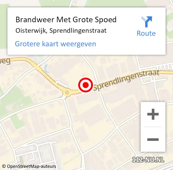 Locatie op kaart van de 112 melding: Brandweer Met Grote Spoed Naar Oisterwijk, Sprendlingenstraat op 14 december 2022 17:21
