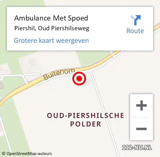 Locatie op kaart van de 112 melding: Ambulance Met Spoed Naar Piershil, Oud Piershilseweg op 15 december 2022 08:46