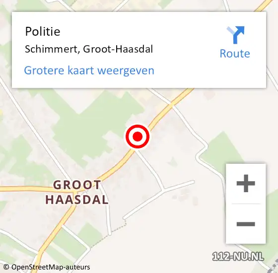 Locatie op kaart van de 112 melding: Politie Schimmert, Groot-Haasdal op 15 december 2022 13:48